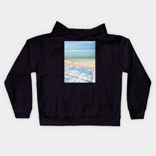 Colorful Sidewalk Near Tropical Ocean Kids Hoodie